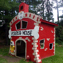 firehouse_barkitecture One of the clever doghouses at Stan Hywet
